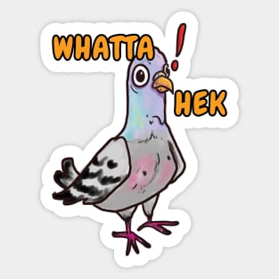 What the heck funny shocked pigeon Sticker